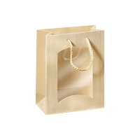 1er Geschenktüten Creme/Gold I Sichtfenster I mini I...