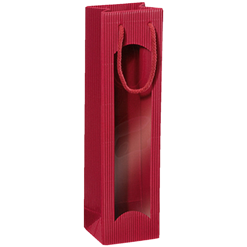 1er Geschenktüten Bordeaux I Sichtfenster I 0,75-1l I 100x80x360 mm I DKN