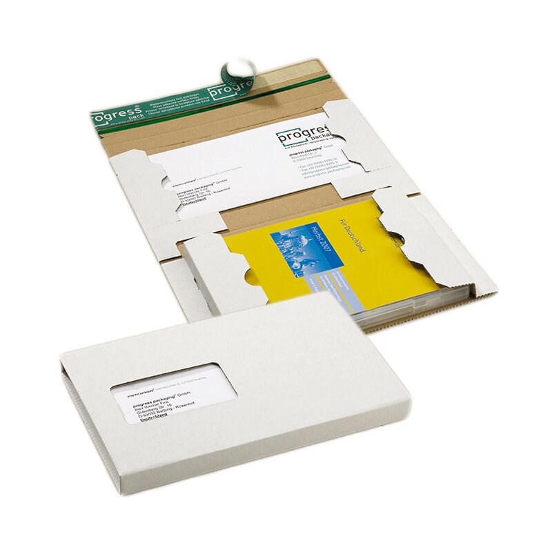 DVD mailer white 192x141x15 mm (DIN long/window left)