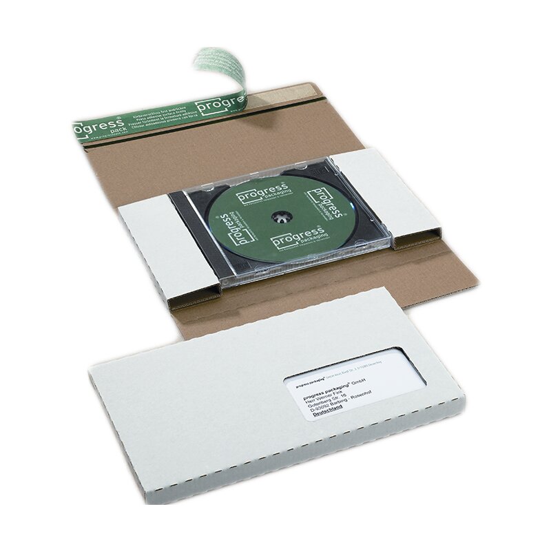 CD-Jewelcase-Briefe weiß 225x125x12 mm (DIN lang/Fenster links)