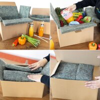 Folding boxes with fleece inlay | 400x300x250 mm | 30 litres