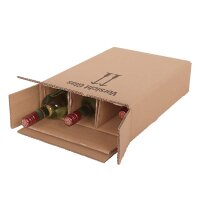 BOXXwell Flaschenversandkartons | 3 Flaschen 0,75 - 1 L | 282x102x380 mm